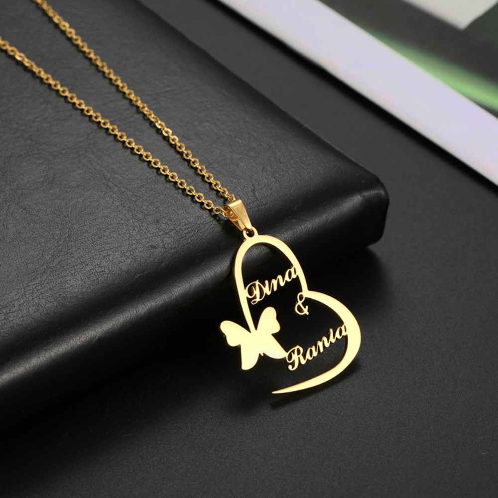 Custom Heart Name Necklace
