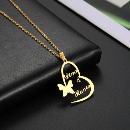 Custom Heart Name Necklace