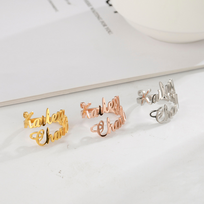 Eloria Double Name Ring